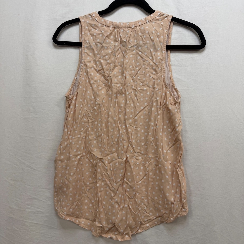A New Day Womens Peach Polka Dot V-Neck Sleeveless Blouse Top Small - Picture 5 of 6
